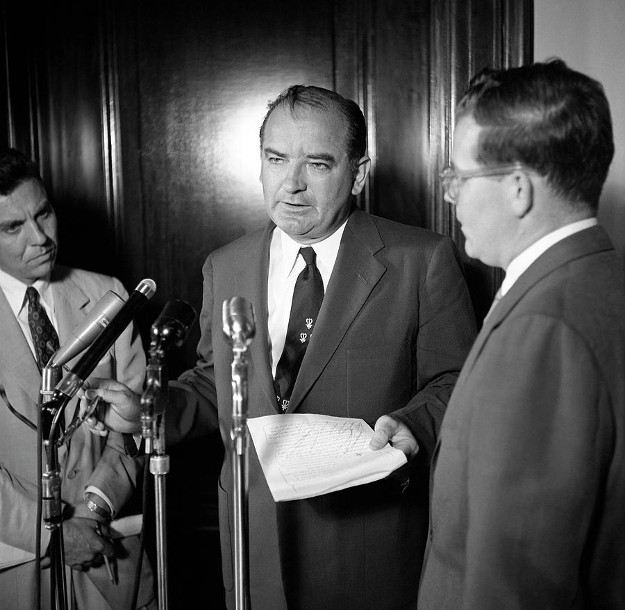 Senator Joe McCarthy - 1954 Photograph by War Is Hell Store