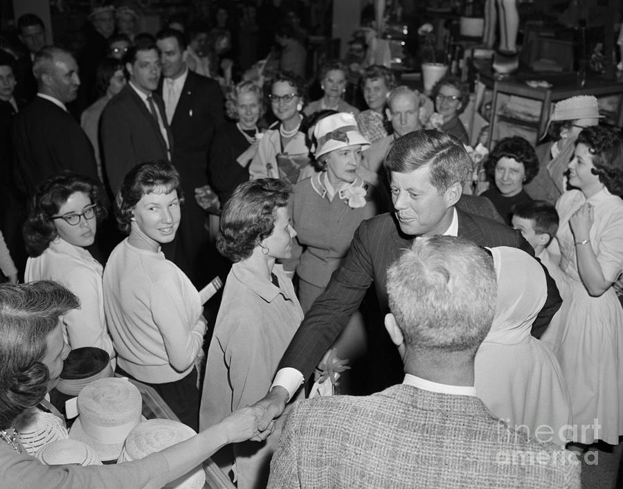 Senator John F. Kennedy Shaking Hands Photograph by Bettmann