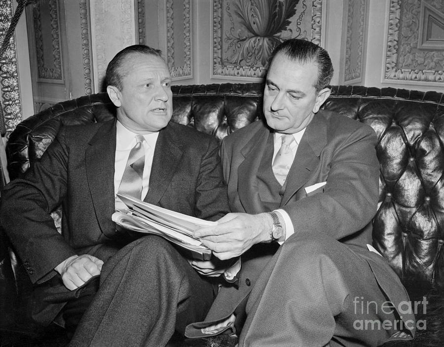 Senator Lyndon Johnson With William Photograph by Bettmann