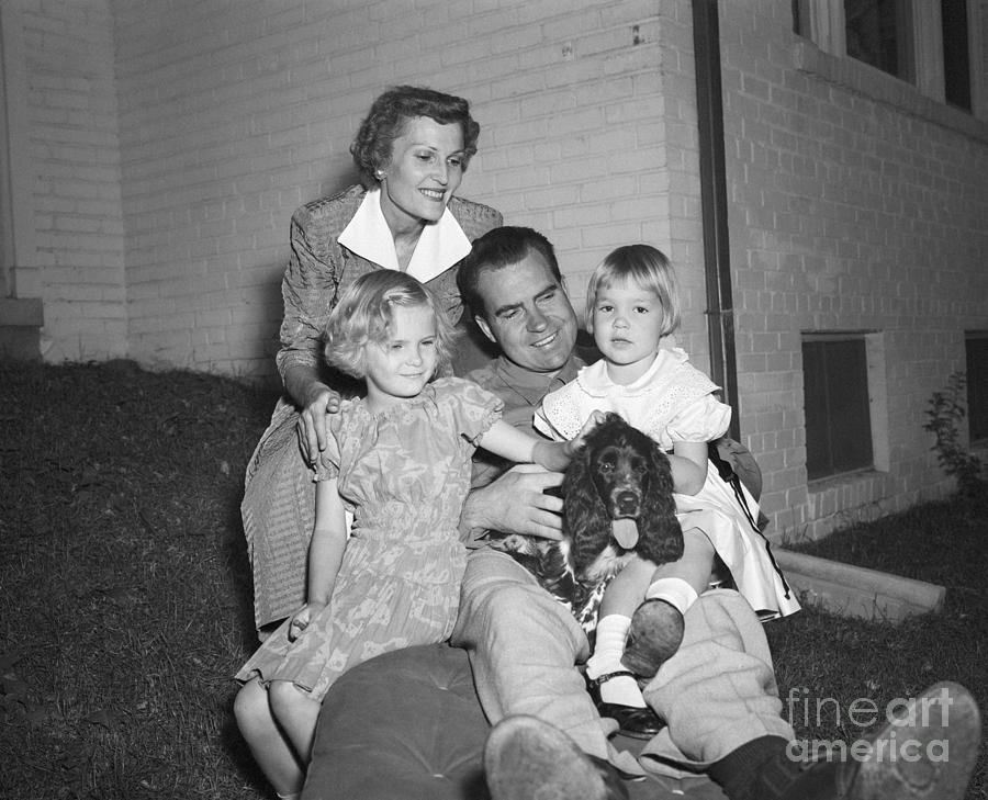 Senator Richard Nixon And Family Relax by Bettmann