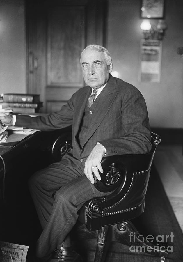 Senator Warren Harding Seated In Chair Photograph by Bettmann