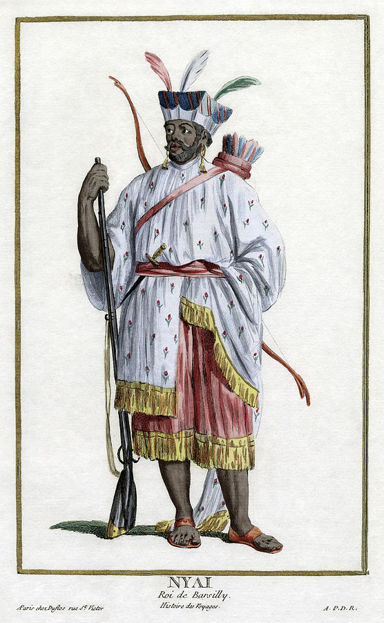 Nyai - Roi de Barsilly, 1780 Painting by Pierre Duflos