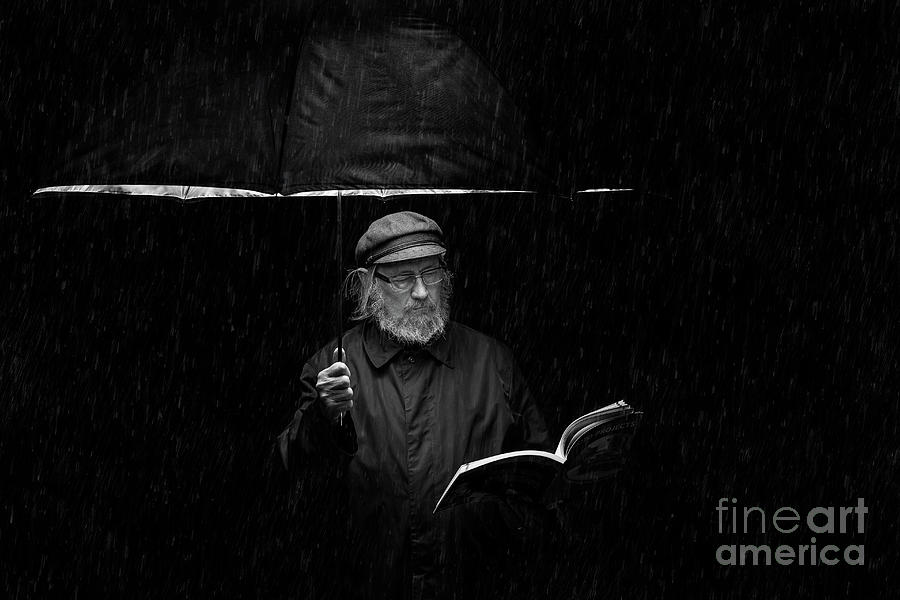 Senior Man Reading Book Under Umbrella Photograph by Etienne Tremblay Senior Man Reading Book Under Umbrella Photograph by Etienne Tremblay