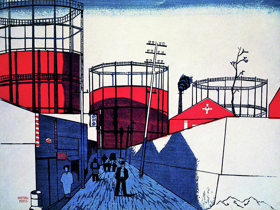 Vintage Painting - Senju, Tank Town - Digital Remastered Edition by Koizumi Kishio