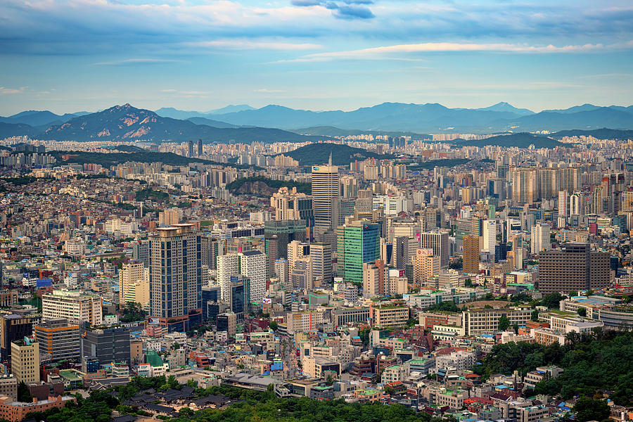Skyline Photograph - Seoul in Afternoon Light by Rick Berk