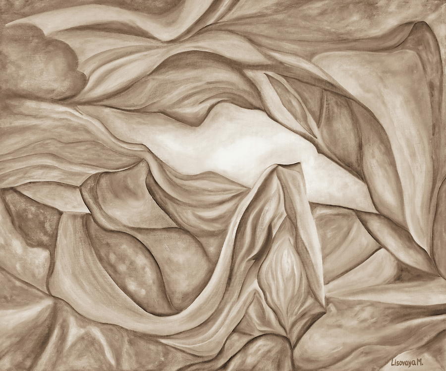 Sepia. Pastel Tone. Antelope Canyon Textile. The Beginning. Colorful And Over 30 Monochromatic. Painting