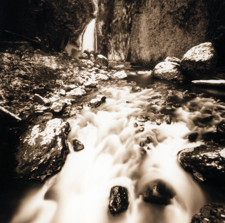 Sepia-toned Waterfall And Downstream Photograph by Danielle D. Hughson