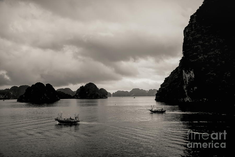 Sepia Tones Ha Long Bay Southeast Asia Vietnam  Photograph by Chuck Kuhn