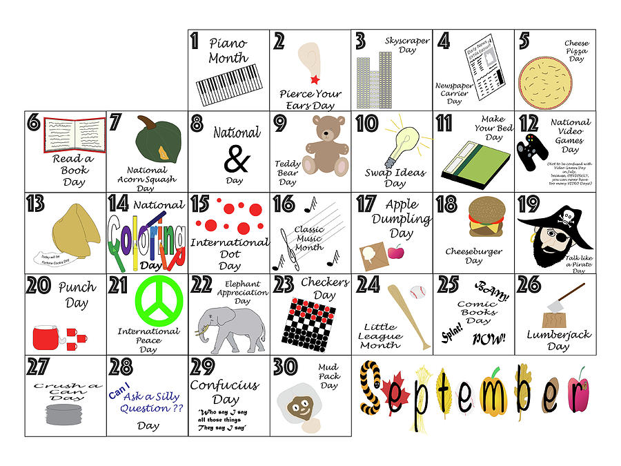 September 2020 Quirky Holidays and Unusual Celebrations Calendar ...