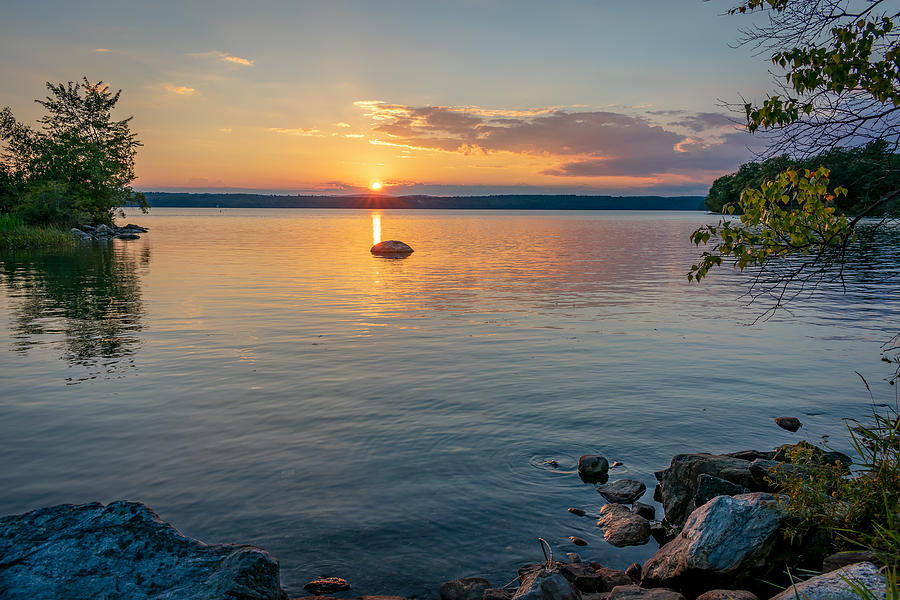 September Sunset Lake Auburn Photograph by Richard Plourde | Pixels