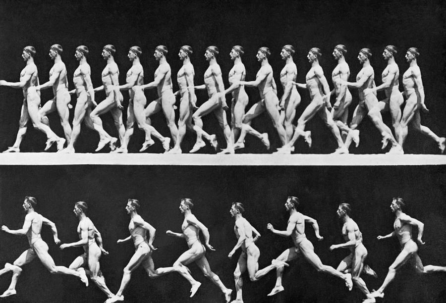 Sequential Frames Of Nude Man Walking Photograph by Bettmann
