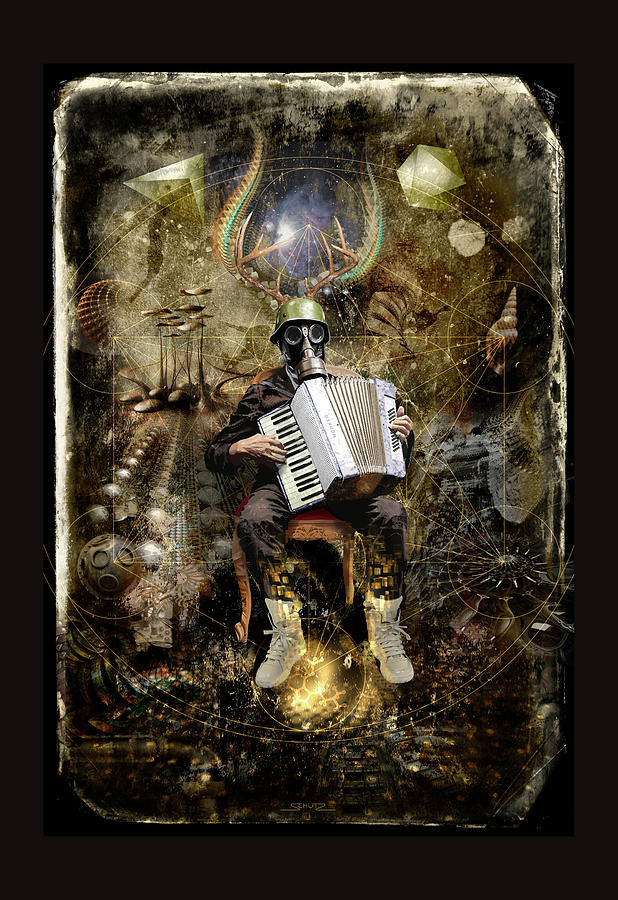 Accordion Painting - Serenade To The Universe by Mushroom Dreams Visionary Art