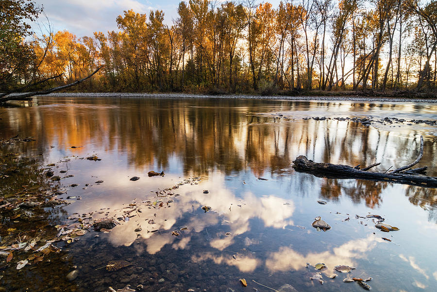 Serene autumn scene along Boise River Photograph by Vishwanath Bhat