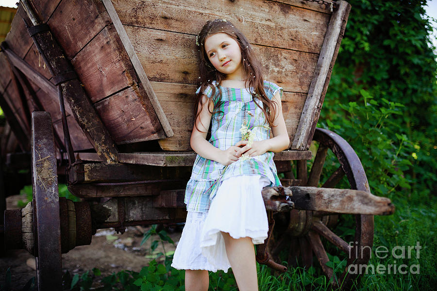 Serene Girl In Dress With Flowers Photograph by Sven Hagolani