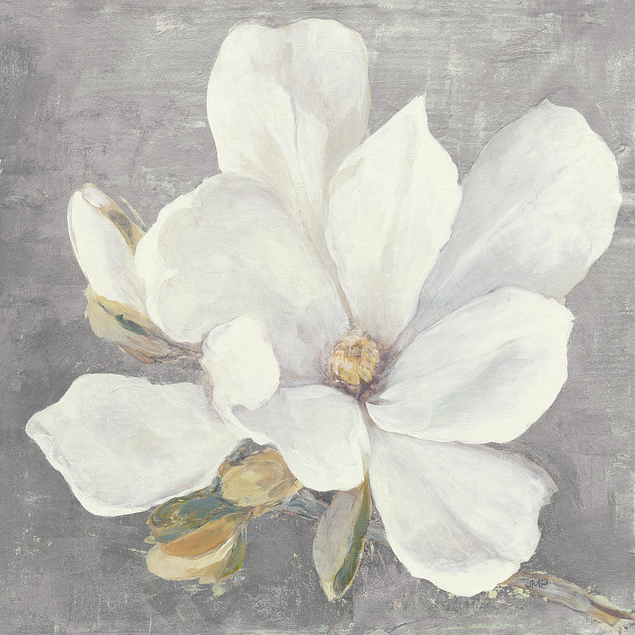 Serene Magnolia Light Gray Painting by Julia Purinton | Fine Art America