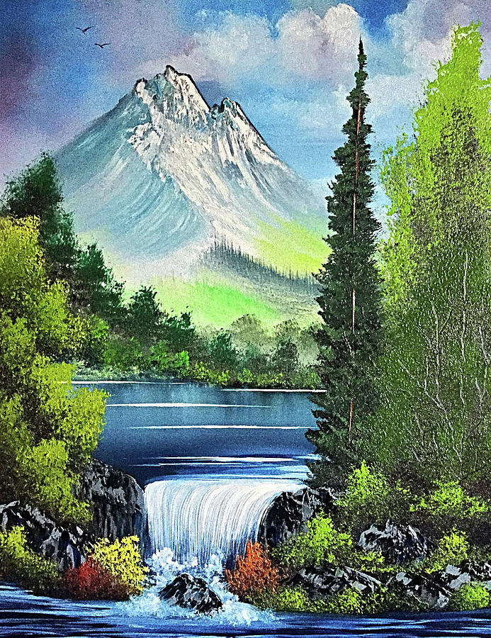 Mountain Painting - Serene Mountain by Teri Lindley Mountain Painting - Serene Mountain by Teri Lindley