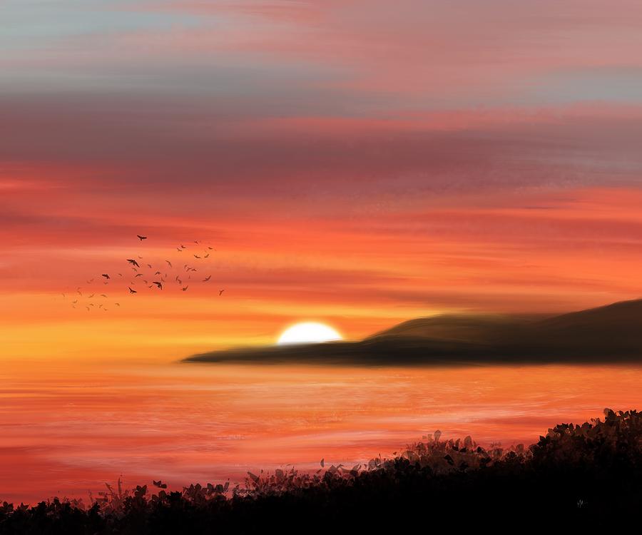 Serene Sunset Digital Art by Mark Taylor
