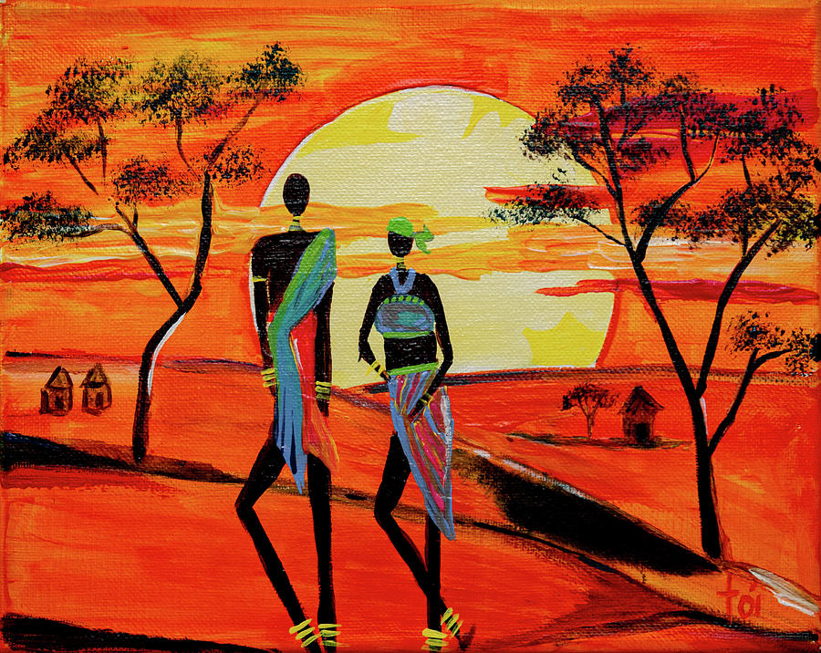 Serengeti Sunset Painting By Art By Toi - Pixels