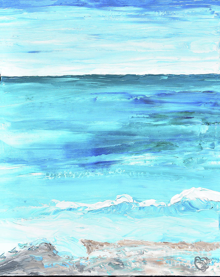 Nature Painting - Blue Sea by Christine Dekkers