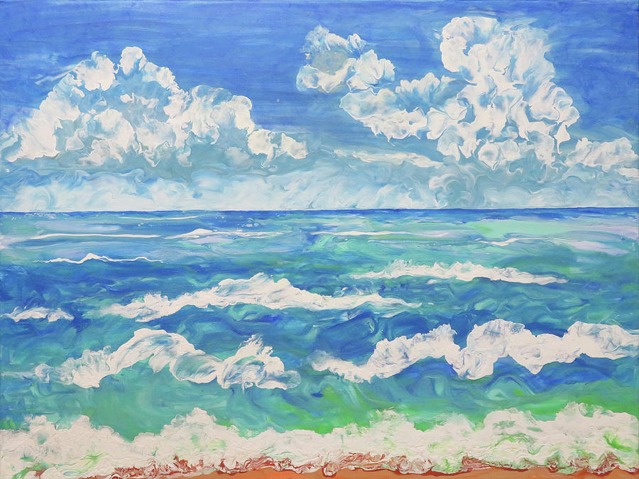 Serenity Sea Painting by Frances Miller