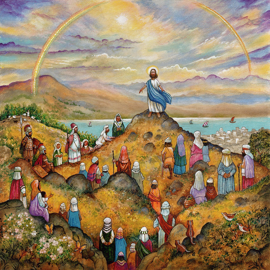 Jesus Christ Painting - Sermon On Mount by Bill Bell