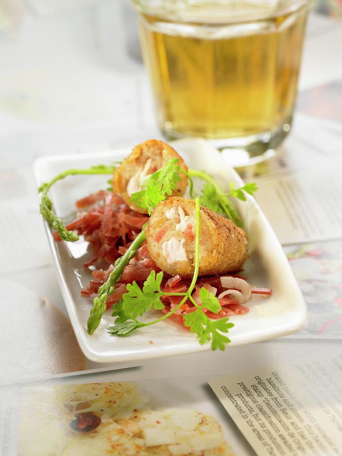 Serrano Ham And Chicken Croquettes Photograph by Lawton