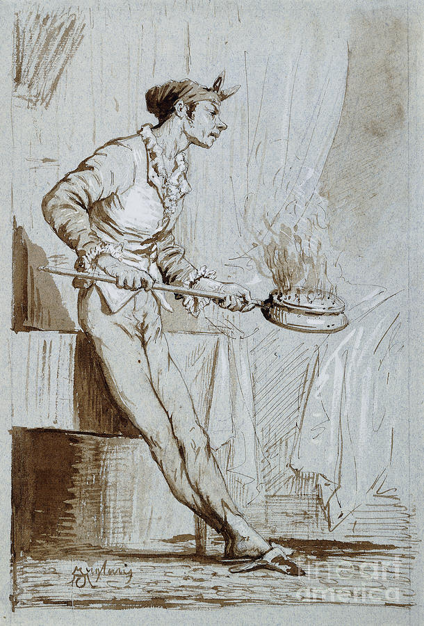 Servant With A Bedwarmer Painting by Maria Fortuny