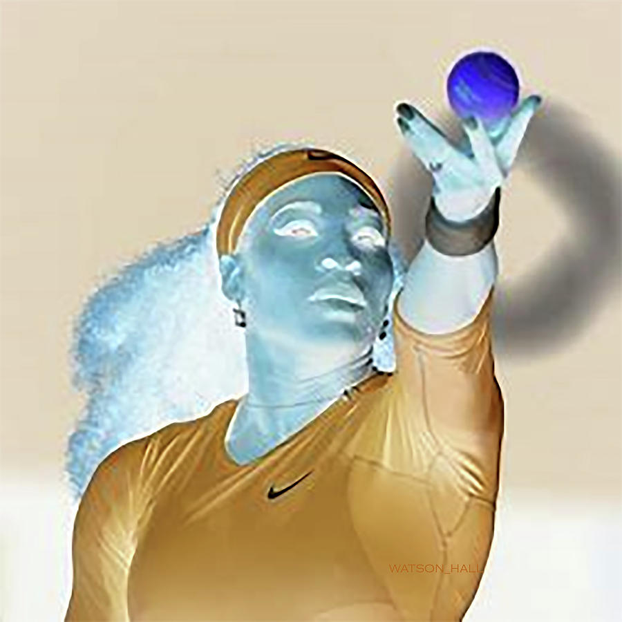 Service - Serena Williams - Negative Digital Art