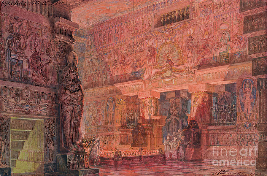 Set Design For The Opera Aida Drawing by Heritage Images