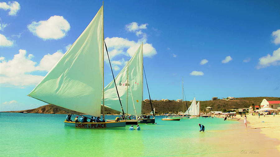 Set Your Sails at Sandy Ground in Anguilla Photograph by Ola Allen