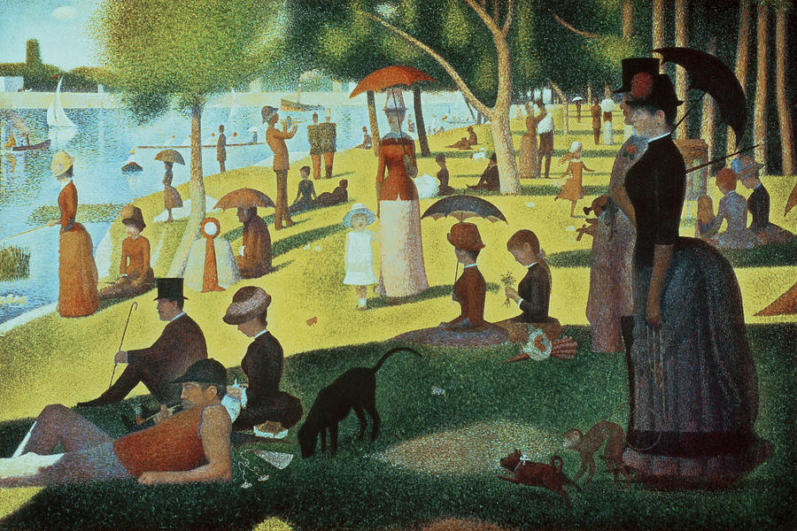 People Mixed Media - Seurat-sunday Afternoon On The Island by Portfolio Arts Group