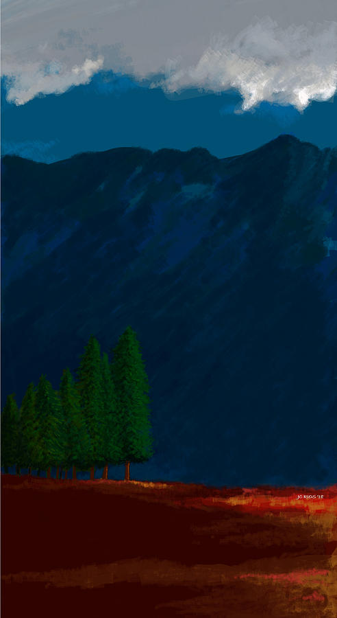 Mountain Digital Art - Seven Trees by Juan Carlos Rios