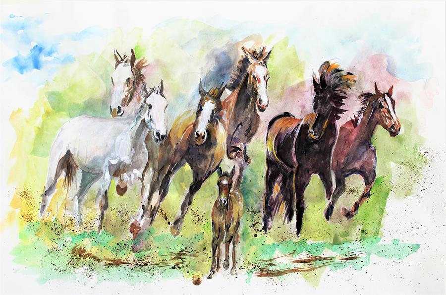 Seven wild. Painting by Khalid Saeed
