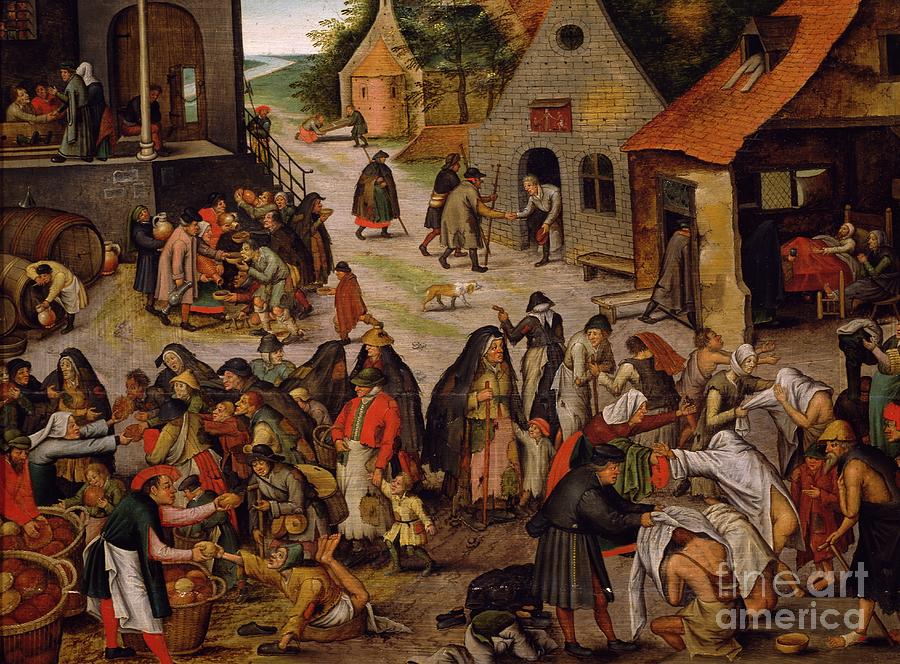 Seven Works Of Mercy By Pieter Brueghel The Younger Painting by Pieter Brueghel The Younger