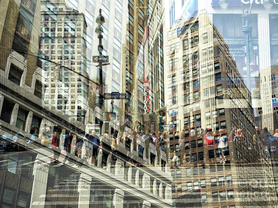 Seventh Avenue Double Exposure New York City Photograph by John Rizzuto