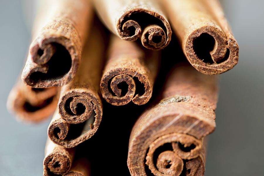Several Cinnamon Sticks close-up Photograph by Nicole Godt