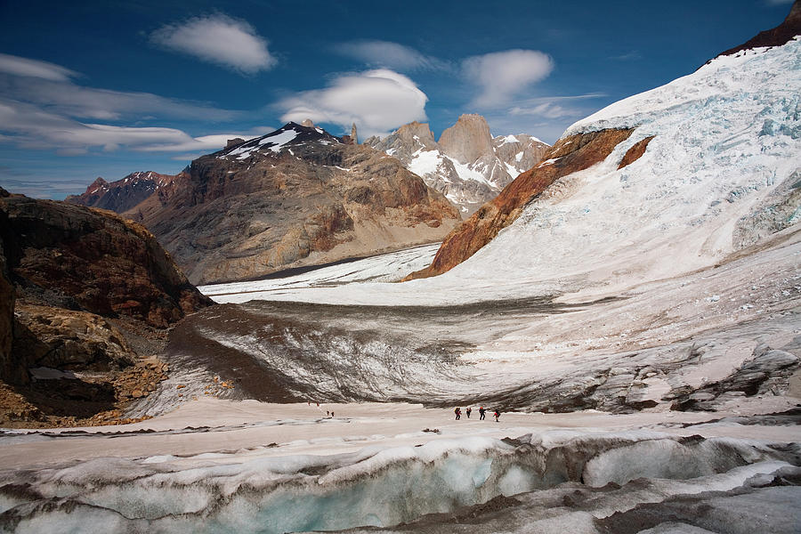 Several Hikers On A Glacier And Fitz Photograph by Mint Images/ Art Wolfe