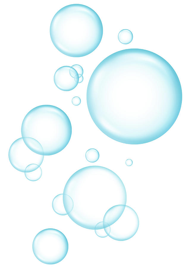 Several Soap Bubbles On White Background Digital Art by Artpartner-images