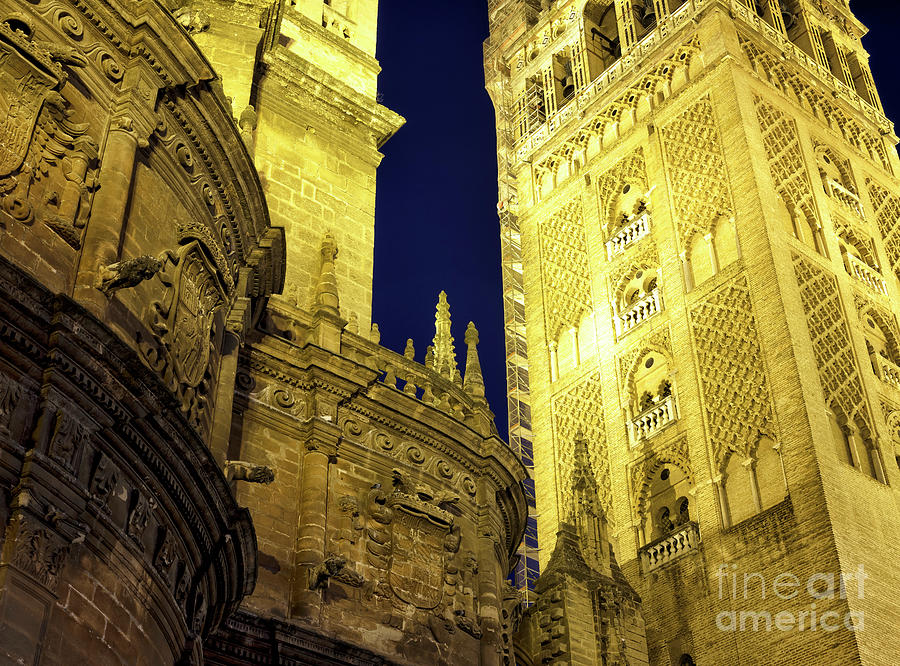 Seville Cathedral Night Glow in Spain Photograph by John Rizzuto
