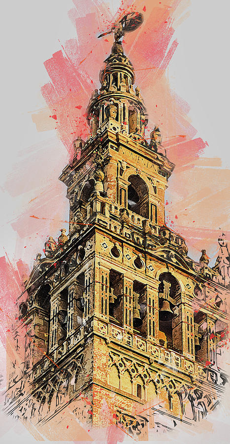 Seville, Giralda - 09  Painting by AM FineArtPrints