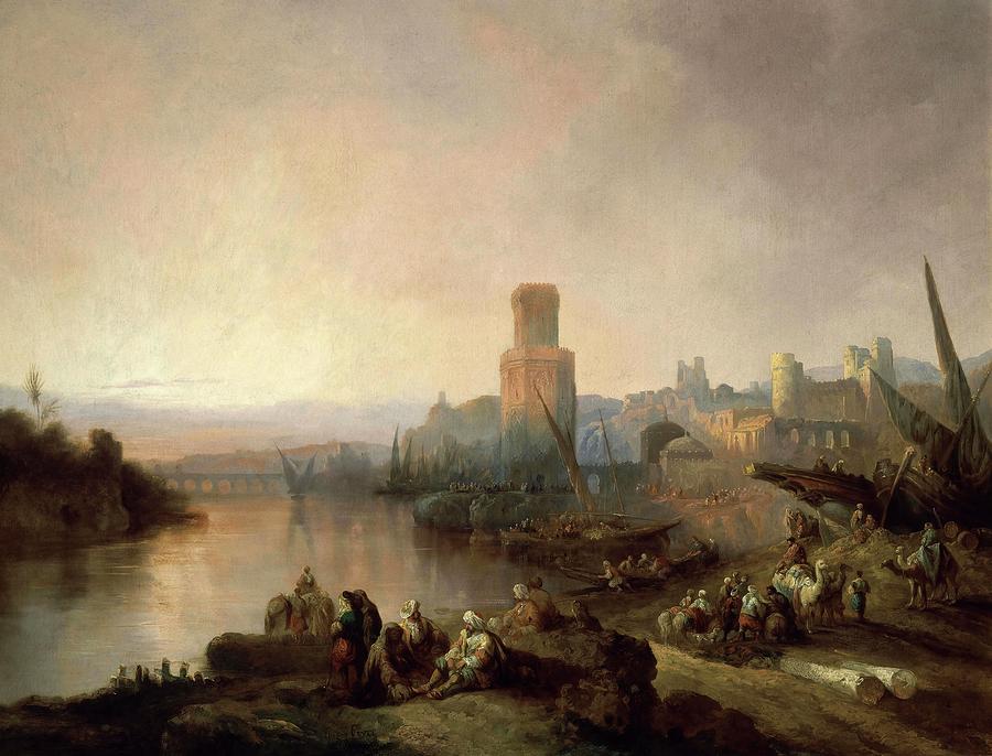SEVILLE IN TIMES OF THE ARABS - 1848 - OIL ON CANVAS - 95x125 cm - SPANISH ROMANTICISM. Painting by Jenaro Perez Villaamil -1807-1854- SEVILLE IN TIMES OF THE ARABS - 1848 - OIL ON CANVAS - 95x125 cm - SPANISH ROMANTICISM. Painting by Jenaro Perez Villaamil -1807-1854-