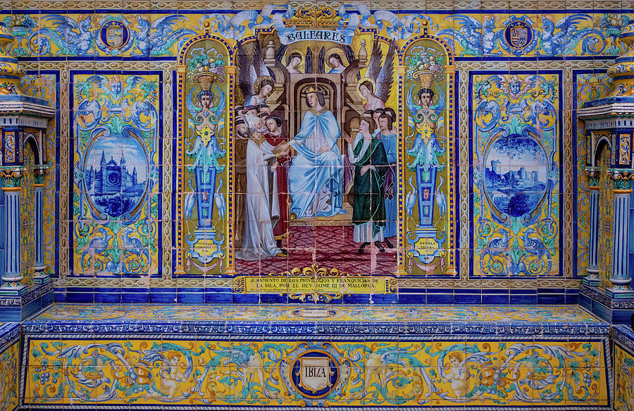 Seville Tile Artistry Photograph by Marcy Wielfaert