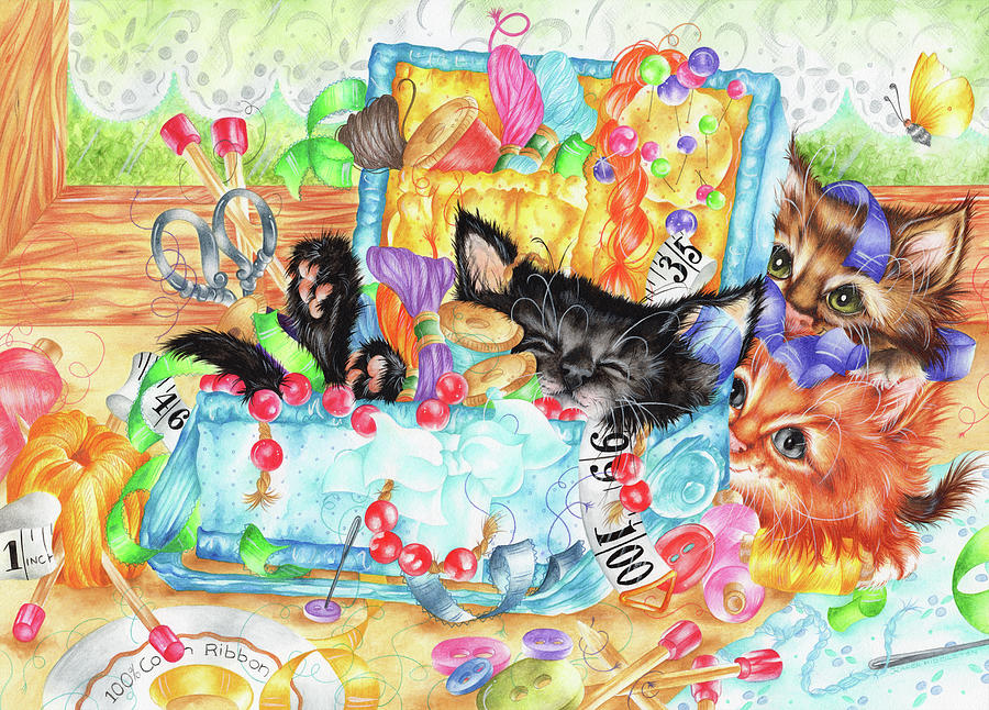 Cat Painting - Sewing Kits by Cb Studios