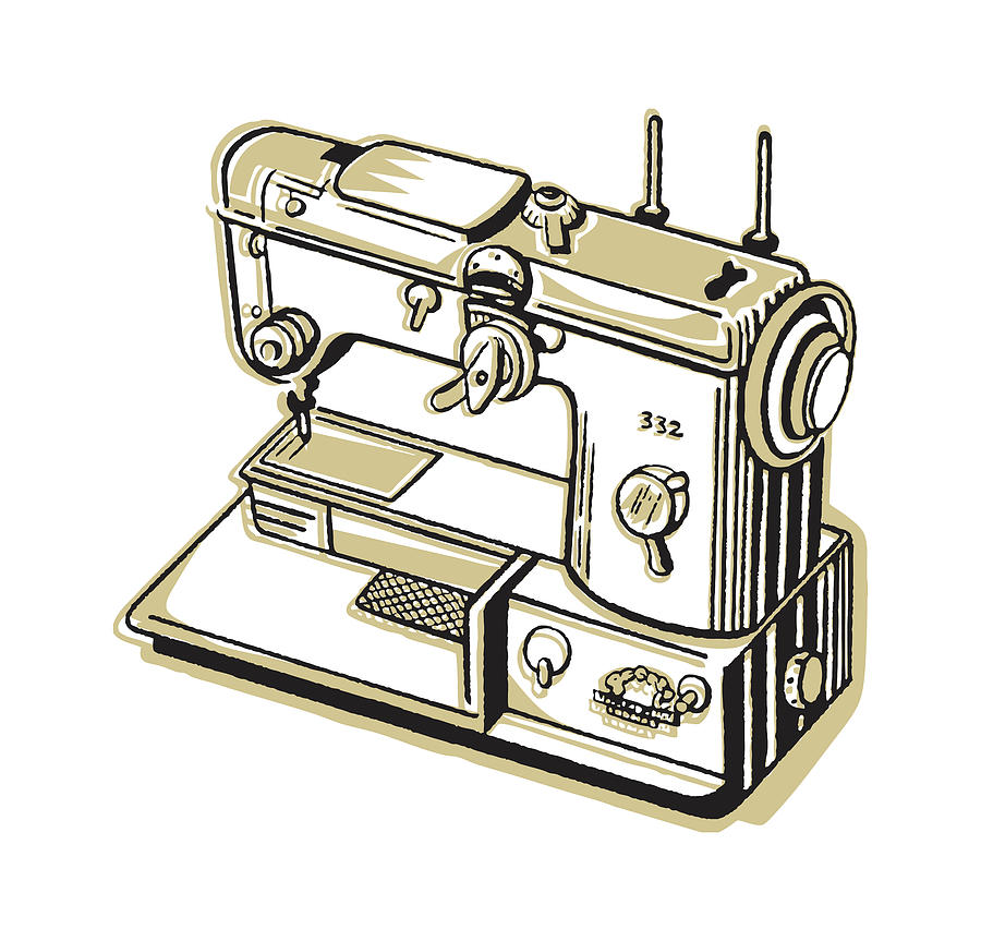 Sewing Machine and Accessories #1 Drawing by CSA Images - Pixels