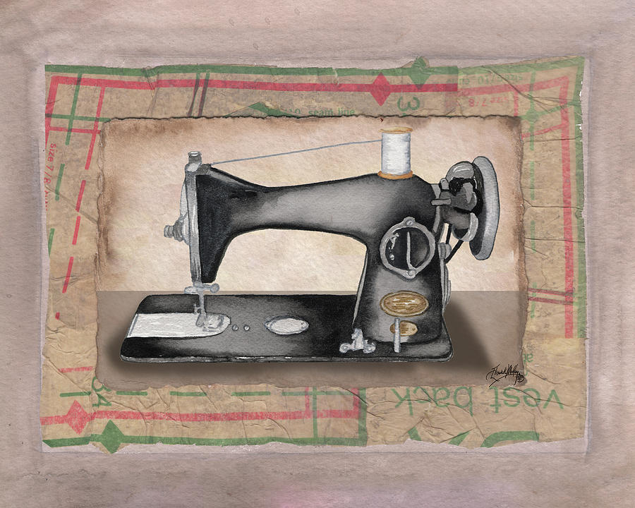 Sewing Painting - Sewing Machine II by Mary Beth Baker
