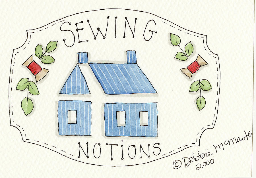 Sewing Notions Painting by Debbie Mcmaster