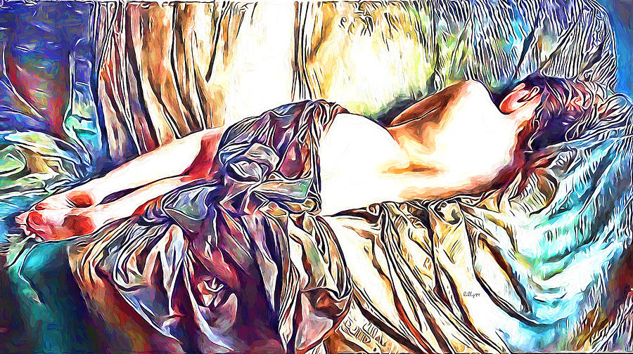 Sexy girl in bed Painting by Nenad Vasic