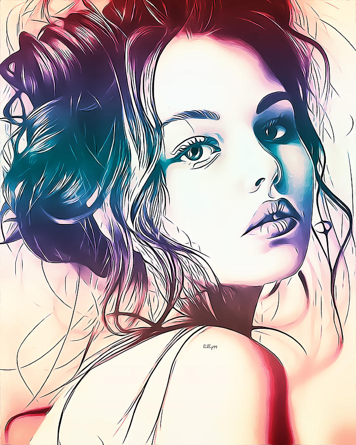 Sexy girl pop art Digital Art by Nenad Vasic