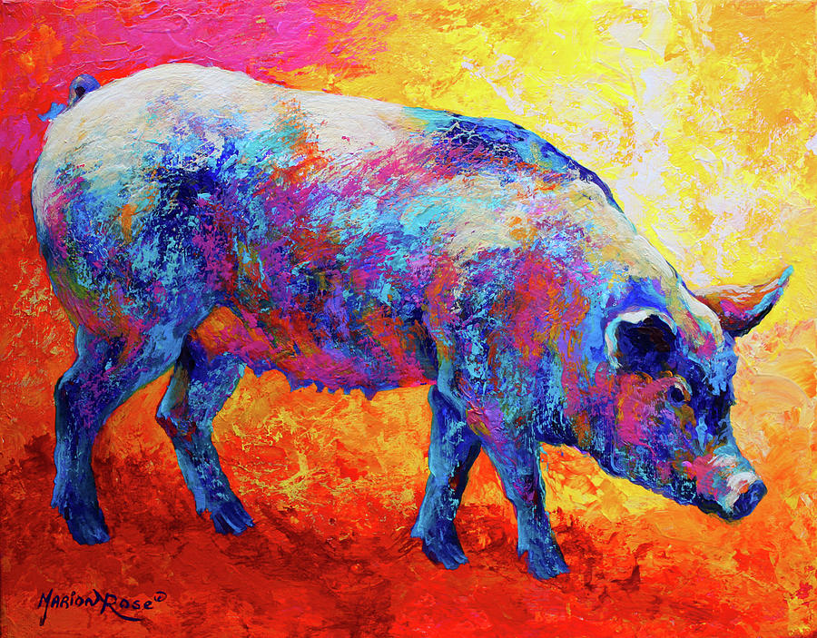 Animal Painting - Sexy Pig by Marion Rose