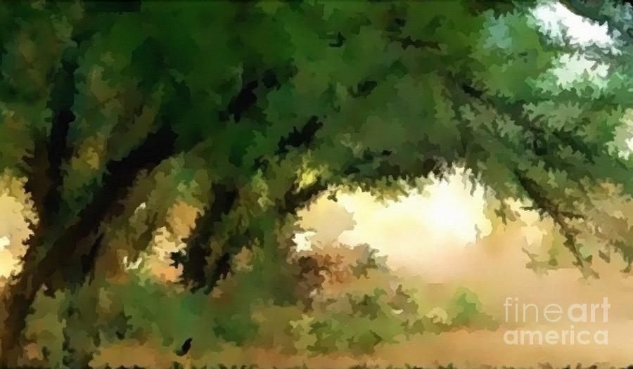 Shade Trees Abstract Digital Artwork by Delynn Addams for Home Decor wall art with matching colors. Digital Art by Delynn Addams